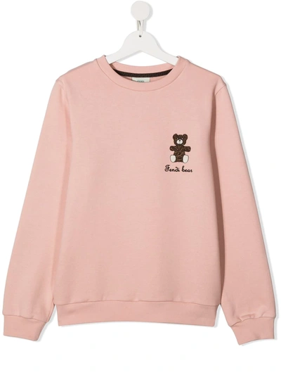 Shop Fendi Bear-print Sweatshirt In Pink