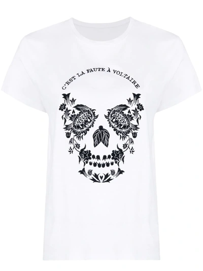 Shop Zadig & Voltaire Zoe Skull T-shirt In White