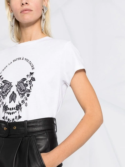 Shop Zadig & Voltaire Zoe Skull T-shirt In White