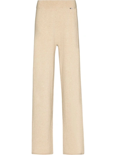 Shop Extreme Cashmere Wide-leg Knit Trousers In Neutrals