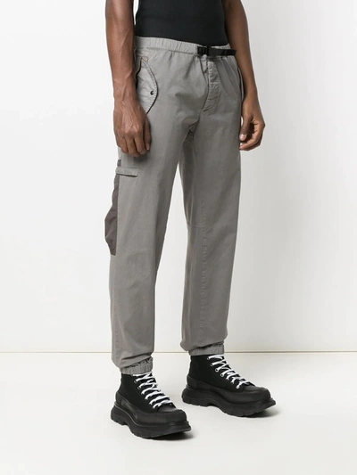 Shop Moncler Cotton-blend Cargo Pants In Grey