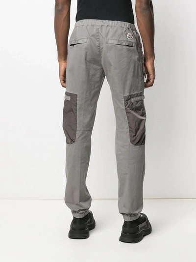 Shop Moncler Cotton-blend Cargo Pants In Grey