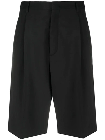 Shop Valentino Pleat-detail Bermuda Shorts In Black