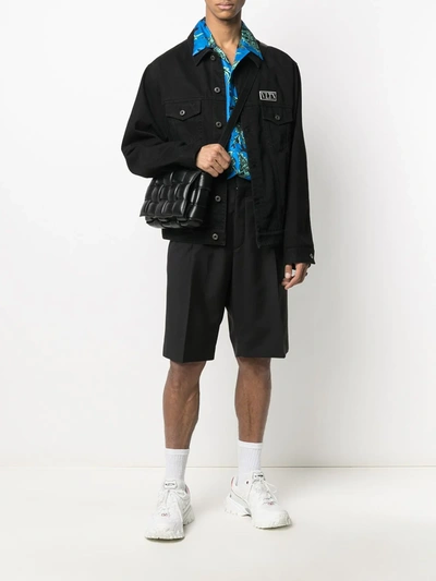 Shop Valentino Pleat-detail Bermuda Shorts In Black