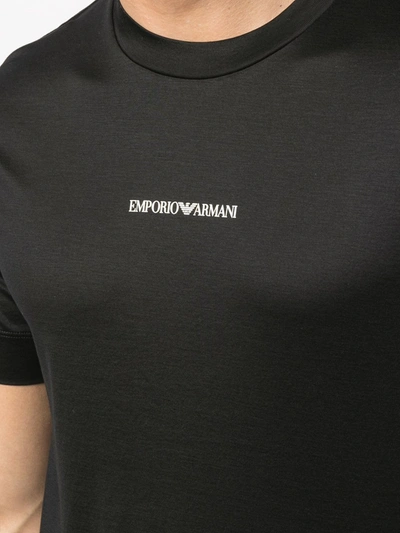 Shop Emporio Armani Logo Crew-neck T-shirt In Black
