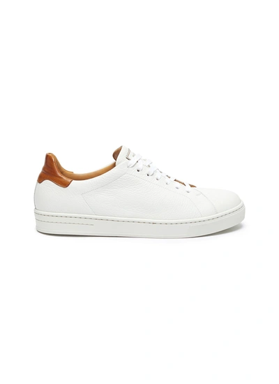 Shop Magnanni 'opanca' Low Top Grain Leather Sneakers In White