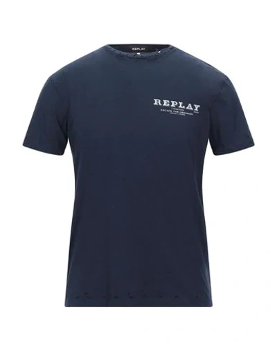 Shop Replay T-shirt In Dark Blue
