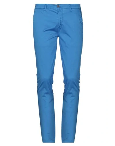 Shop Yan Simmon Casual Pants In Blue