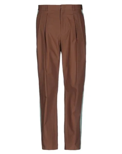 Shop Valentino Garavani Man Pants Brown Size 34 Cotton