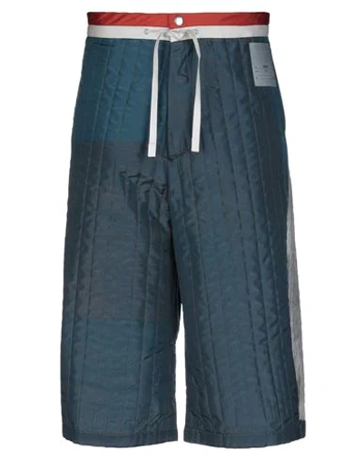 Shop Oamc Man Cropped Pants Deep Jade Size 31 Silk In Green