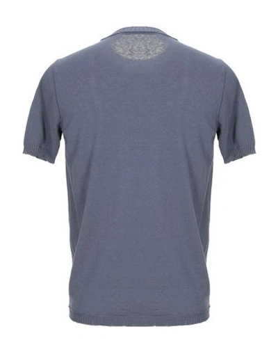 Shop Messagerie Man Sweater Slate Blue Size 42 Cotton, Linen