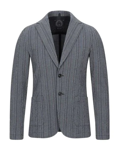 Shop T-jacket By Tonello Suit Jackets In Dark Blue
