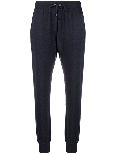 Shop Brunello Cucinelli Knitted Track Pants In Blue