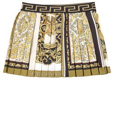 Shop Versace Gold Baroque Skirt