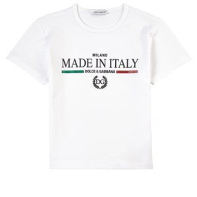 Shop Dolce & Gabbana White Branded T-shirt