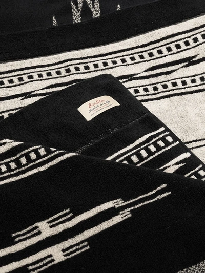Shop Basshu Jacquard Geometric Knit Towel In Black