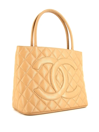 Pre-owned Chanel 2006 Medallion Tote Bag In Neutrals