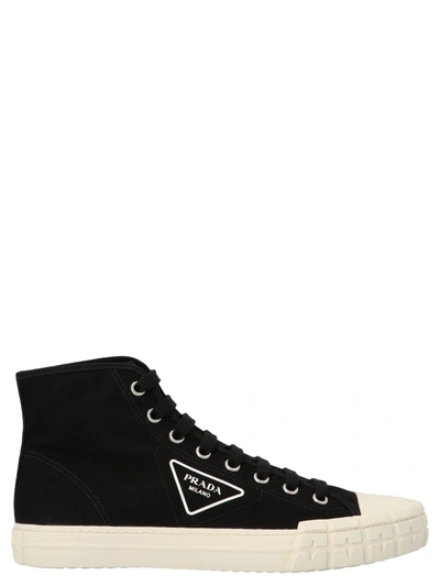 Shop Prada High Wheel Shoes In Black & White