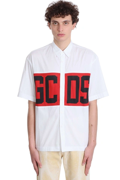 Shop Gcds Shirt In White Cotton