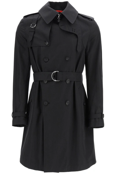 Shop Alexander Mcqueen Double-breasted Cotton Trench Coat In Black (black)