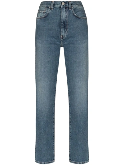 Shop Totême High-waist Straight-leg Jeans In Blue