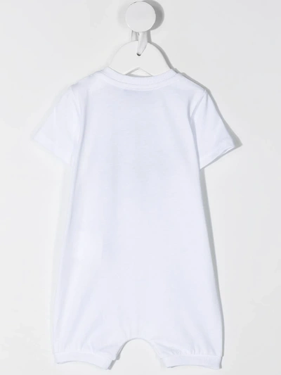 Shop Moschino Teddy-print Cotton Babygrow Set In White