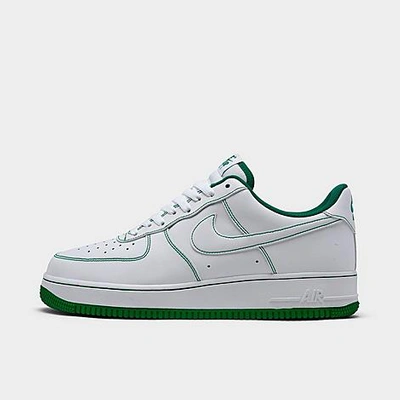 Shop Nike Men's Air Force 1 '07 Stitch Casual Shoes In White/white/pine Green