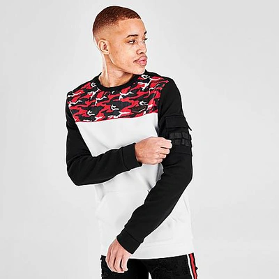 Shop Supply And Demand Men's Oxie Crewneck Sweatshirt In Camo/black/red/white