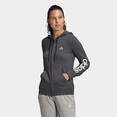 Adidas Originals Adidas Essentials Plus Size French Terry Logo-sleeve  Hoodie In Grey | ModeSens