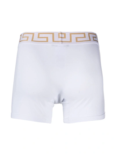 Shop Versace Greca Border Boxers In White