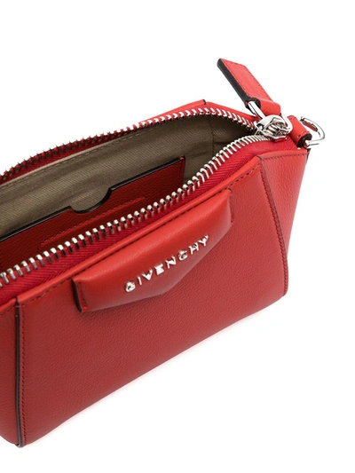 Shop Givenchy Antigona Nano Leather Crossbody Bag In Red