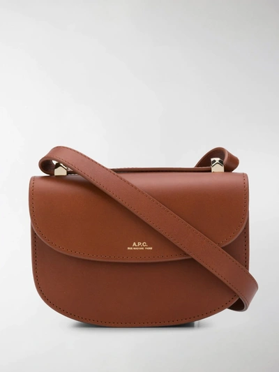 Shop Apc Mini Geneve Crossbody Bag In Brown