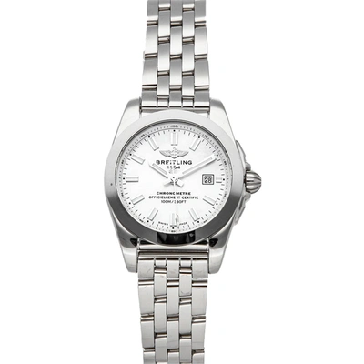 Pre-owned Breitling White Stainless Steel Galactic W72348121a1a1 Women's Wristwatch 29 Mm