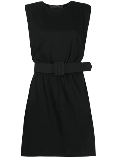 Shop Federica Tosi Vest T-shirt Dress With Shoulder Pads In Black
