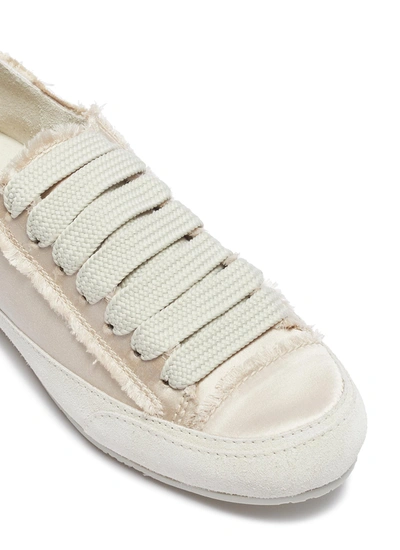 Shop Pedro Garcia 'parson' Satin Sneakers In White