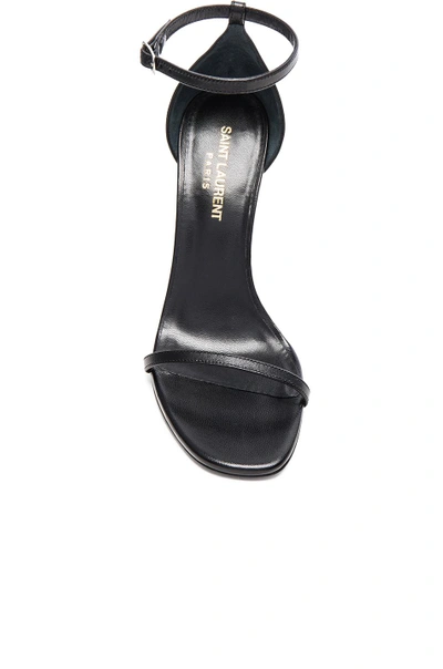 Shop Saint Laurent Leather Jane Sandals In Black