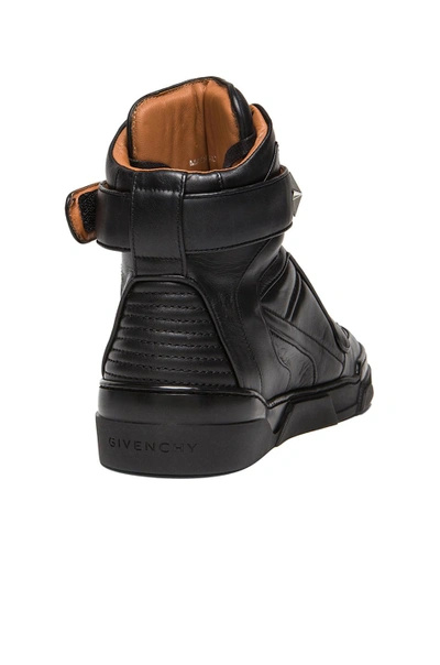 Shop Givenchy Tyson High Top Leather Sneakers In Black