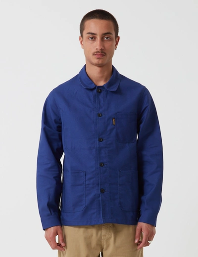 Shop Le Laboureur Cotton Work Jacket In Navy Blue