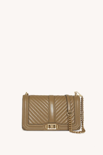 Shop Rebecca Minkoff Chevron Quilted Love Crossbody In Military