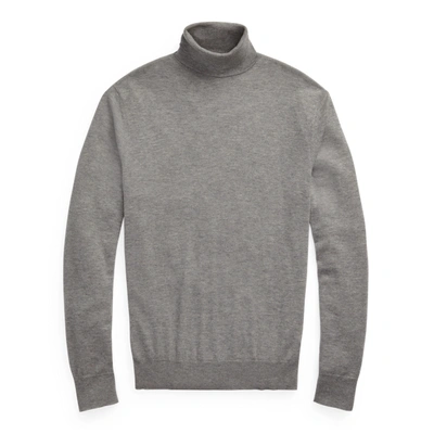 Shop Ralph Lauren Cashmere Turtleneck Sweater In Light Grey Heather