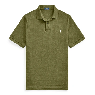 Shop Polo Ralph Lauren Mesh Polo Shirt In Supply Olive/c2226