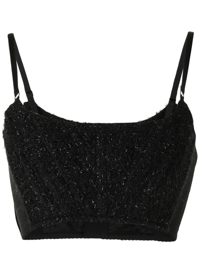 Shop Alexander Wang Textured Cropped Top In Black