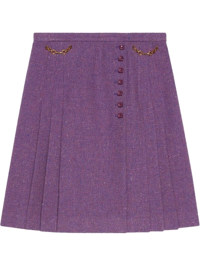 Shop Gucci Pleat-detail A-line Skirt In Pink