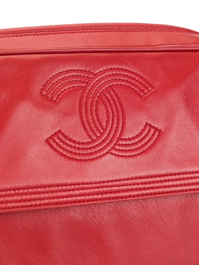 Pre-owned Chanel 1995 Tassel Cc Flap Shoulder Bag In Red