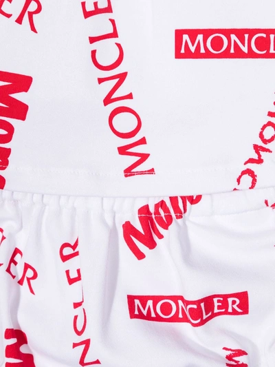 Shop Moncler Logo-print Bodysuit Set In White