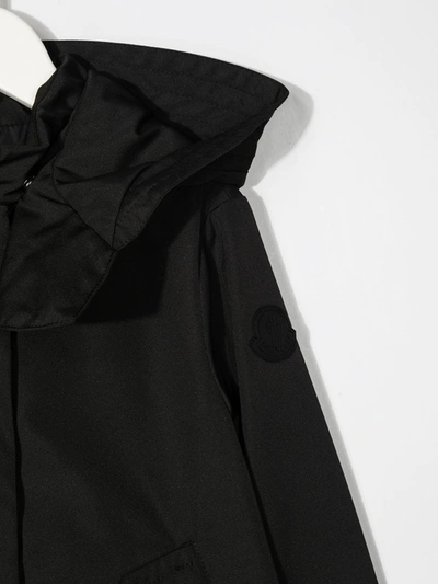 Shop Moncler Hooded Zipped Parka In Black