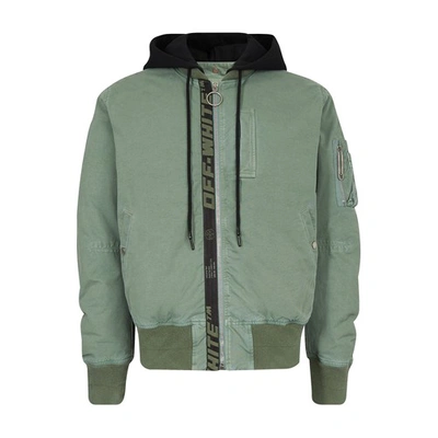 Shop Off-white Bomber Arrow In Hedge Green
