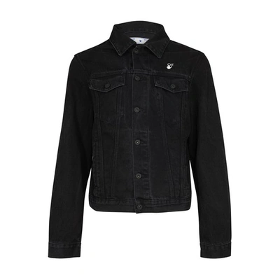 Denim Jacket With Monnalisa Back Print In Black