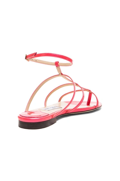 Shop Jimmy Choo Doodle Patent Leather Thong Sandals In Geranium