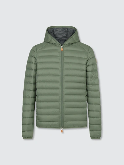 Shop Save The Duck Men's Giga Ultralight Hooded Puffer Jacket In Green